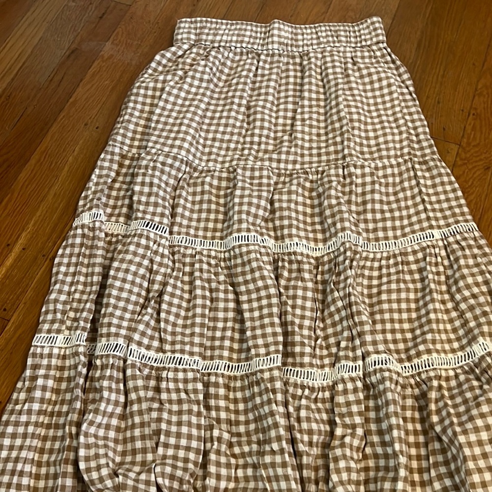 Madewell gingham maxi skirt